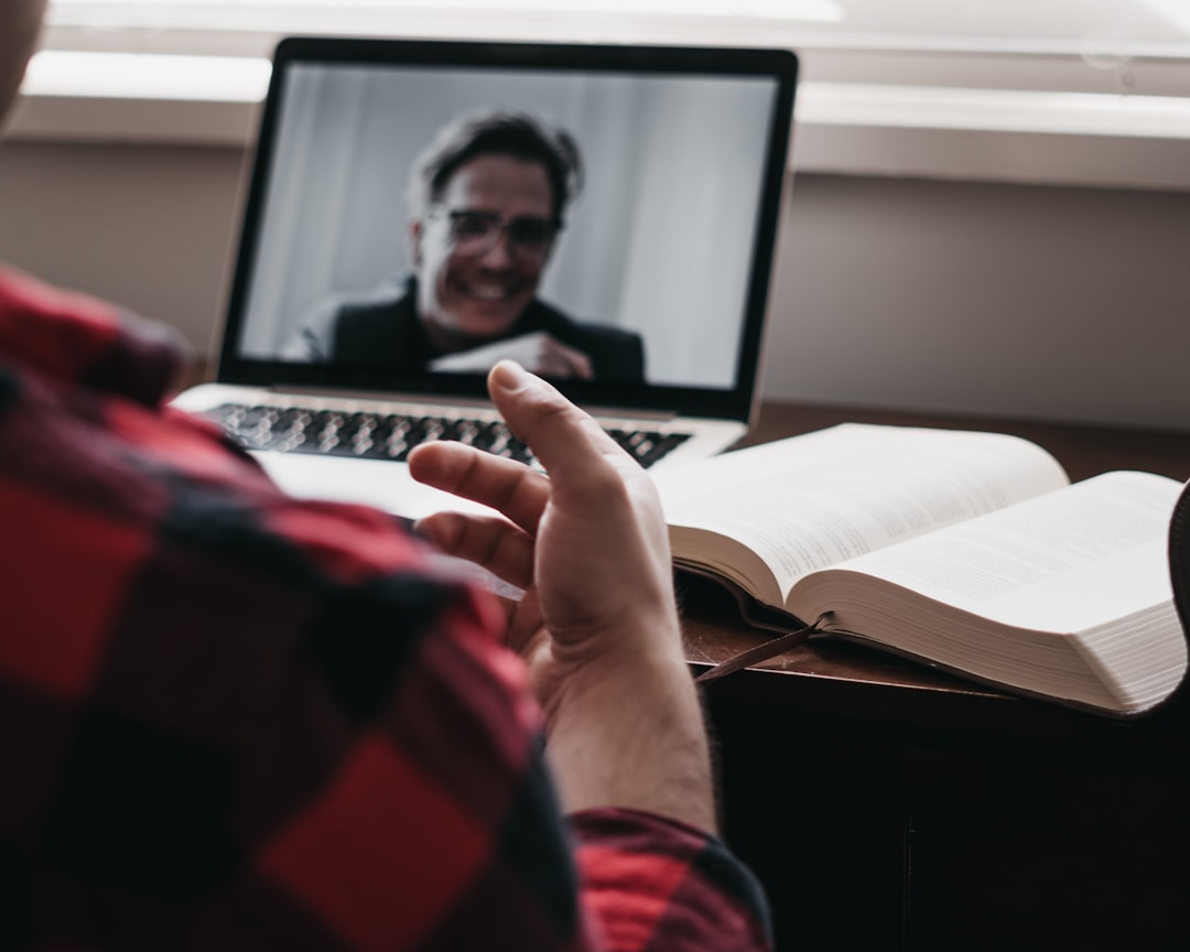 Online Video Call with Bible on Table